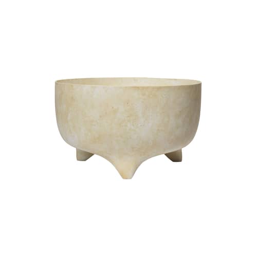 Vaso per fiori Evoke Low corian beige / Ø 44 x H 26 cm - 25L / Fibra - Ferm Living - Ø 44 x H 26 cm / Sabbia - Fibra di vetro