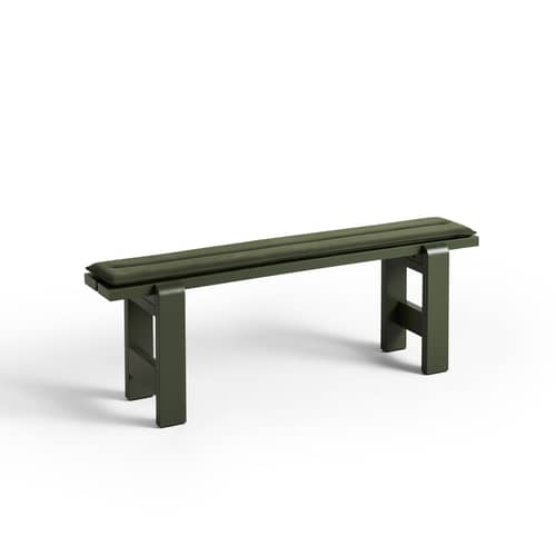Accessoire  tissu vert / Coussin outdoor pour banc Weekday - L 140 cm - Hay - Vert olive - Mousse, Tissu outdoor