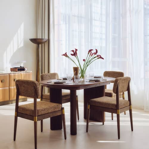 Tavolo con prolunga Adriano legno marrone / L 150-190 cm - da 4 a 6 persone - NV GALLERY - Effetto noce - Bois composite, Placage noyer