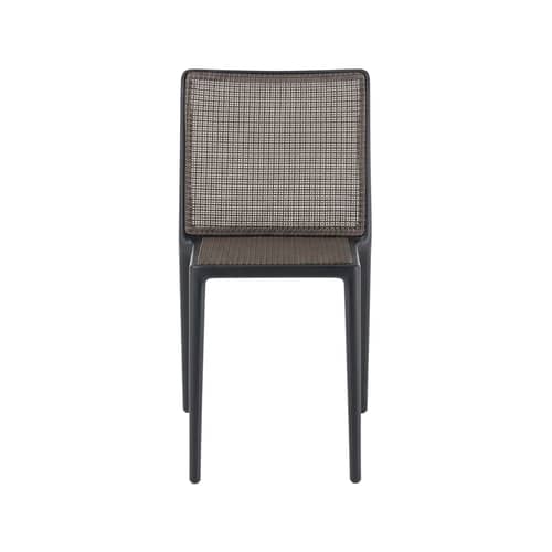 Chaise empilable Belvedere Tech / OUTDOOR - Tressage technopolymère - Kartell - Noir / Tressage noir - Technopolymère, Technopolymère thermoplastique recyclé