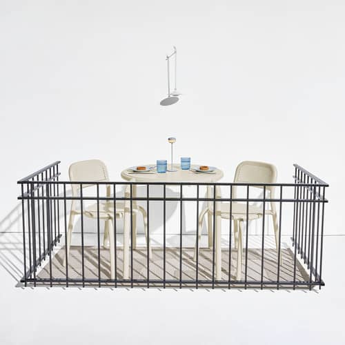 Outdoor-Wandleuchte Chap-O metall grau / Schnurlose Lampe - Fatboy - Hellgrau - Beschichtetes Metall