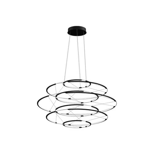Suspension Drop 7 / Ø 90 x H 50 cm - Nemo - Ø 90 cm / Noir - Aluminium extrudé, Méthacrylate