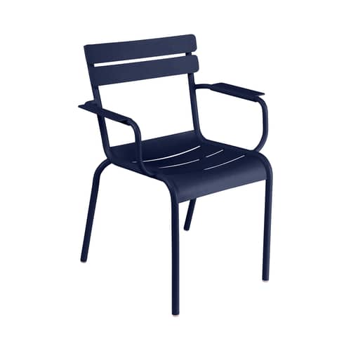 Fauteuil empilable Luxembourg Bridge métal bleu - Fermob - Bleu abysse - Aluminium laqué