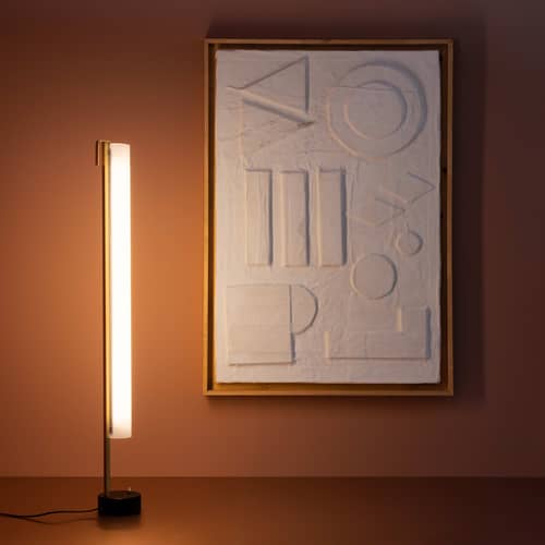 Lampadaire G54 / LED - Réédition 1959, Pierre Guariche - SAMMODE STUDIO - Blanc - Acier laqué, Laiton, PMMA