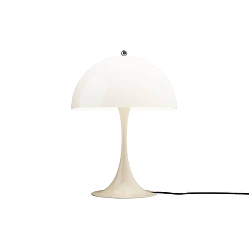 Lampe de table Panthella 320 / Ø 32 cm - Louis Poulsen - Beige opalin / Pied beige opaque - Acrylique opalin