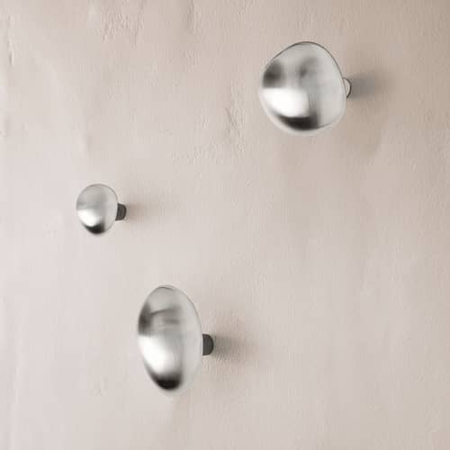 Wandhaken Lemon metall silber / Griff - Ferm Living - Gebürsteter Stahl - gebürsteter rostfreier Stahl