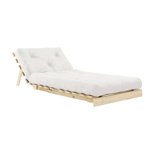Fauteuil convertible Roots / Dormeuse & lit d\'appoint - 3 positions / Structure pin clair - KARUP DESIGN - Naturel 701 / Pin clair - Fibres recyclées mélangées, Mousse, Pin massif certifié FSC, Tissu