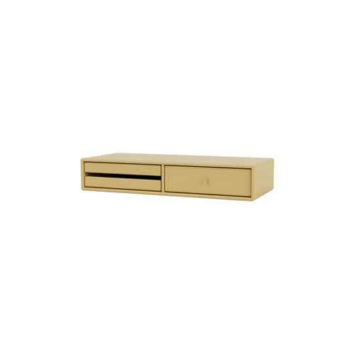 Tavolo toilette Makeup legno giallo / Consolle da parete - L 69,6 x P 30 x H 12,6 cm - MONTANA - Cumino 157 - MDF laccato