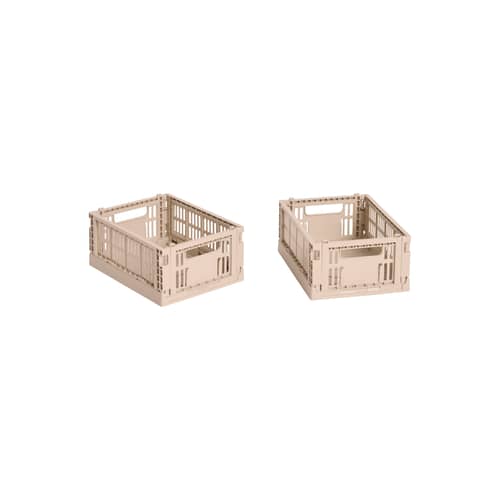 Lot de 2 paniers Colour Crate MINI plastique rose / 17 x 13 cm - Recyclé - Hay - Rose poudré - Polypropylène recyclé