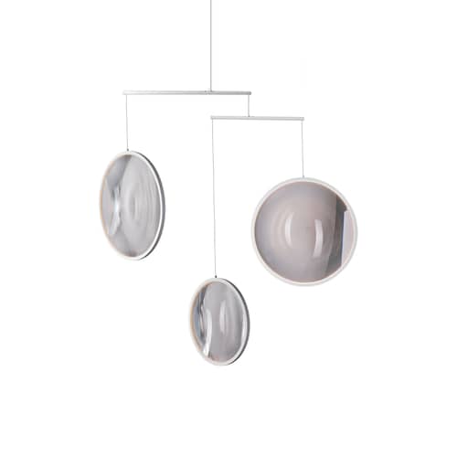 Pendelleuchte Focus X3 metall weiß / LED – L 99 x H 103 cm - DCW éditions - Weiß - Aluminium, PMMA