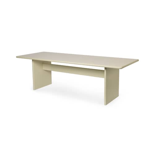 Rink Large Rectangular table wood beige / 240 x 90 cm - Ferm Living - Eggshell - Lacquered MDF