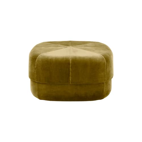 Sitzkissen Circus Large textil grün / Velours - Ø 65 cm - Normann Copenhagen - Moosgrün - Holz, Schaumstoff, Velours