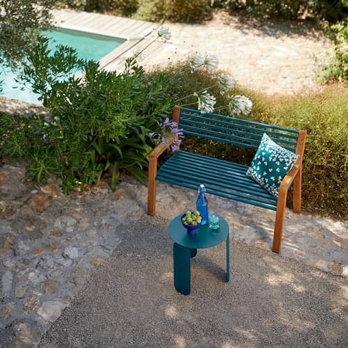 Table basse Bebop métal vert / Ø 45 x H 45 cm - Fermob - Pesto - Acier, Aluminium