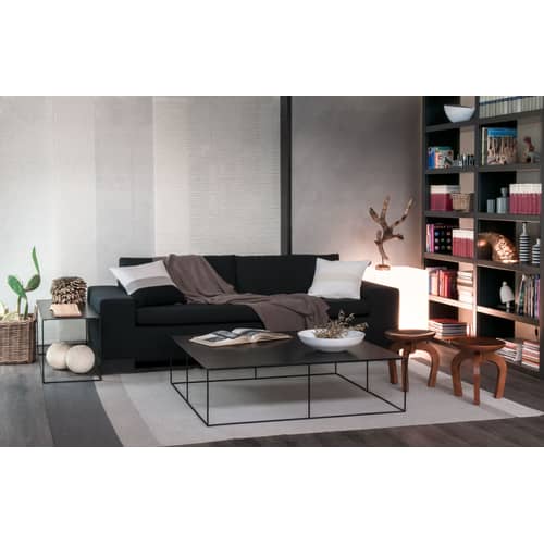 Table basse Slim Irony métal noir / 124 x 124 x H 34 cm - Zeus - Noir cuivré - Acier peint