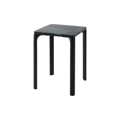 Table d\'appoint Smash marbre vert / 35 x 35 x H 50 cm - Tom Dixon - Vert - Aluminium, Marbre