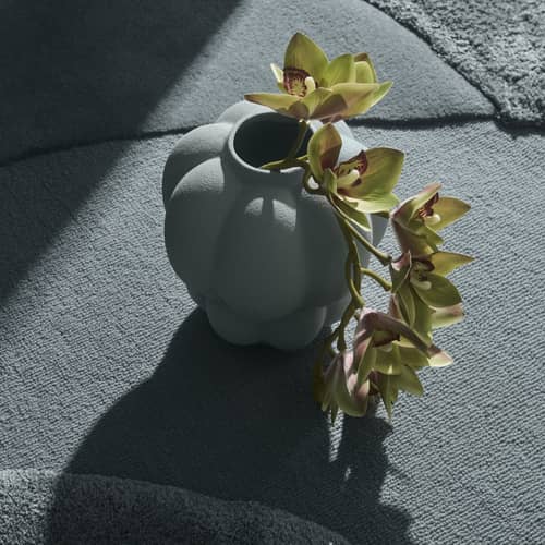 Tappeto Mola tessuto blu / 195 x 140 cm - AYTM - Blu grigio - Lana vergine, Viscosa