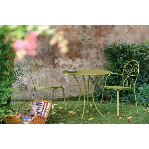 Tavolo rotondo Pigalle metallo bianco / Metallo - Ø 80 cm - Emu - Bianco - Acciaio verniciato