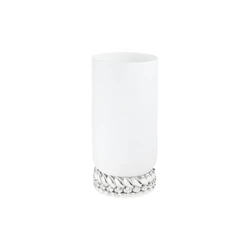 Vase Babylone keramik weiß / Großes Modell - Christofle - Weiß / Metall versilbert - Porzellan, Versilbertes Metall