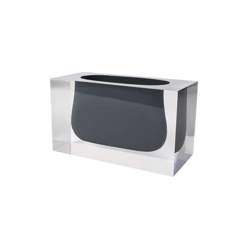 Vase Bel Air Gorge plastikmaterial grau / Acryl - Rechteck H 12 cm - Jonathan Adler - Rauchfarben / Transparent - Polyacryl