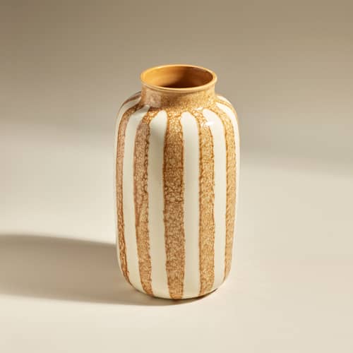 Vase Riviera Large céramique jaune / H 36 cm - Maison Sarah Lavoine - Ambre - Céramique émaillée
