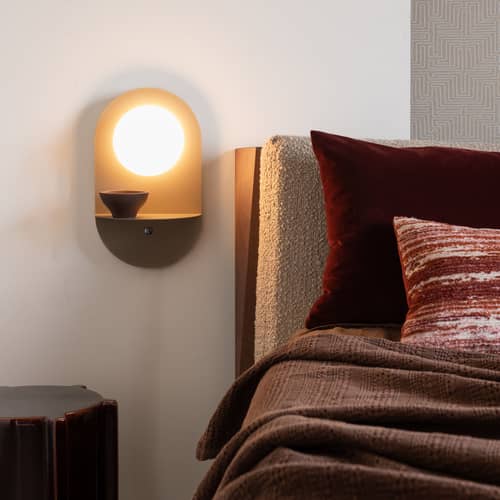 Tokyo Wall light with plug metal beige / Integrated USB Port - It\'s about Romi - Beige - Glass, Iron