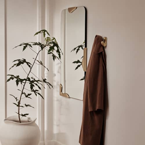 Roberta Large Wall mirror metal gold / L 61 x H 112 cm - BROSTE COPENHAGEN - Gold -  Verre miroir, Aluminium