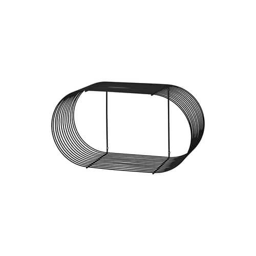 Curva Wall shelf metal black / L 61 x H 33 cm - AYTM - Black - Steel
