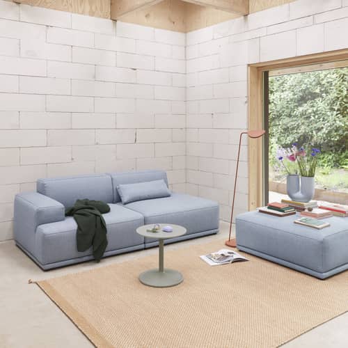 Accessoire / Coussin lombaires pour canapé Connect Soft - 64 x 26 cm - Muuto - Gris (tissu Clay 12) -  Ouate, Kvadrat-Gewebe, Schaumstoff