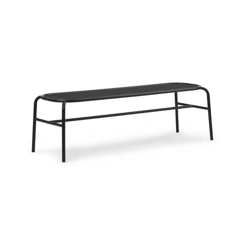 Banc Vig métal noir / L 150 cm - Normann Copenhagen - Noir - Acier thermolaqué