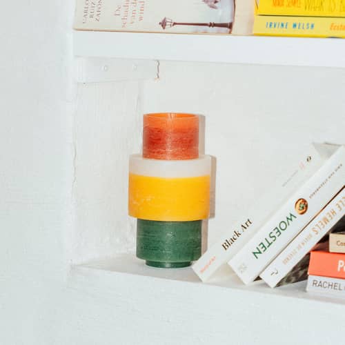 Bougie Stack 04 / 4 modules empilables - Combustion 110 heures - STAN EDITIONS - Vert & jaune - Paraffine