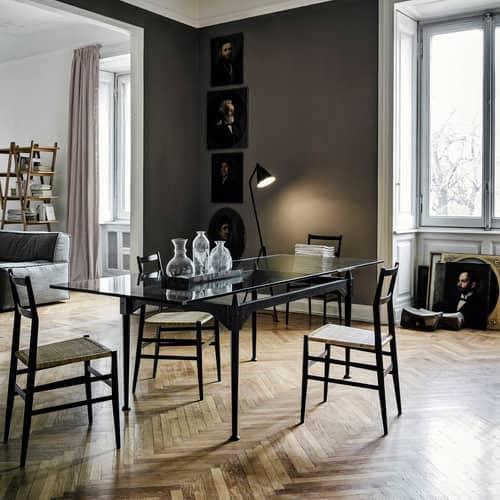 Chaise 699 Superleggera / Gio Ponti, 1957 - CASSINA - Noir / Rotin naturel - Cannage de rotin, Frêne massif laqué
