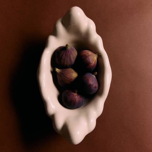 Coppa New classics ceramica beige / 25 x 15 cm - HK LIVING - Guscio d\'uovo - Gres