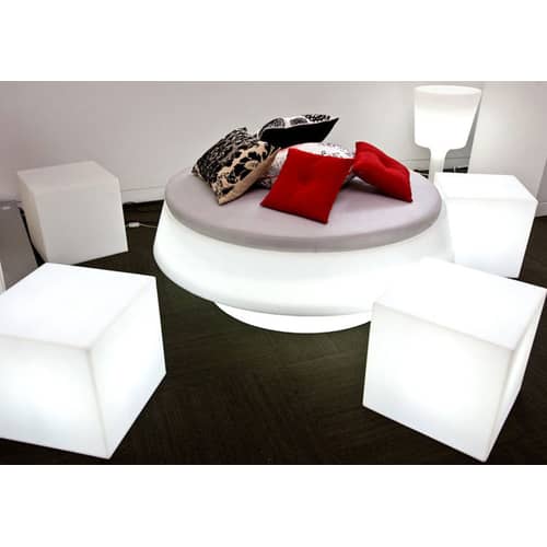 Beistelltisch leuchtend Cubo OUTDOOR plastikmaterial weiß für außen - Slide - Weiß - für innen und außen - Polyäthylen