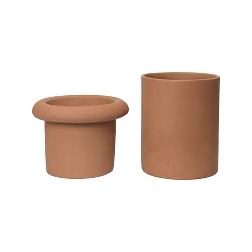 Rollo Small Flowerpot ceramic orange / Ø 31 x H 36 cm - Ferm Living - Terracotta - Terracotta