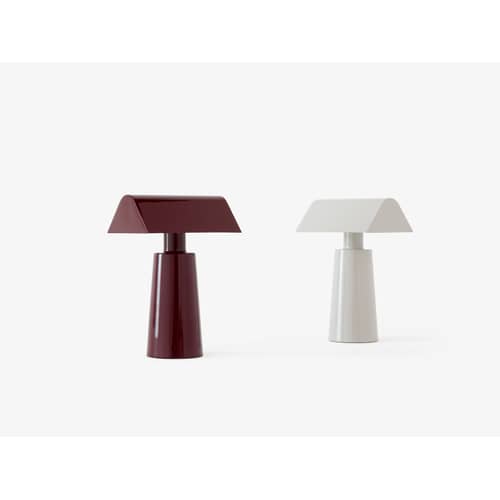 Lampada senza fili ricaricabile Caret MF1 metallo rosso viola / Acciaio - H 22 cm - &tradition - Bordeaux scuro - Acciaio laccato