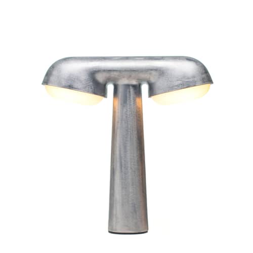 Lampe de table Lampe TGV gris argent métal / Coéditée Moustache & SNCF - Moustache - Métal brut - Aluminium injecté