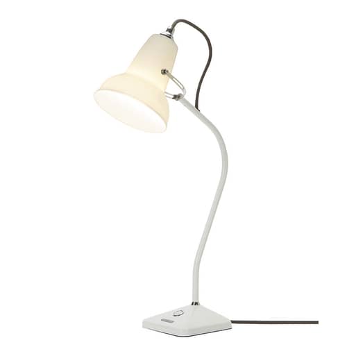 Lampe de table Original 1227 Mini métal céramique blanc / Porcelaine - Fixe / Réédition 1930\' - Anglepoise - Blanc - Acier laqué, Fonte, Porcelaine