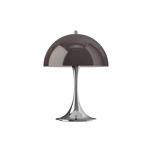 Lampe sans fil rechargeable Panthella 250 The Originals / LED - Ø 25 cm - Louis Poulsen - Marron opalin / Chromé - ABS, PMMA