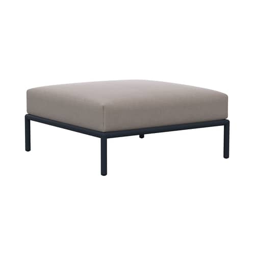 Pouf d\'extérieur Level / 81 x 81 cm - Houe - Beige Ash (Tissu Heritage) - Acier thermolaqué, Mousse polyuréthane, Tissu Sunbrella Heritage