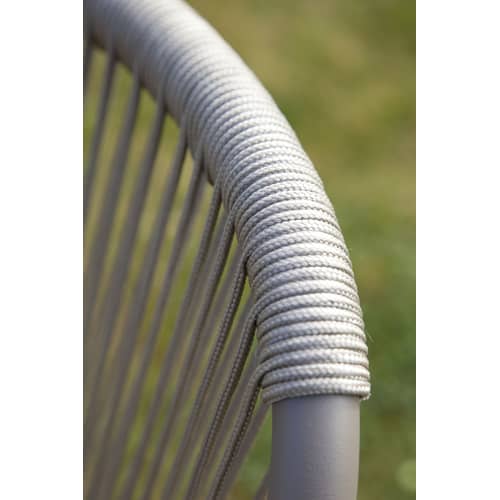 Lounge-Sessel stapelbar Loop Lounge textil kunstfaser beige / Stapelbar - Bespannung handgeflochtenes Polyethylen - Vincent Sheppard - Taupe - Seil aus Polypropylen, Thermolackiertes Aluminium