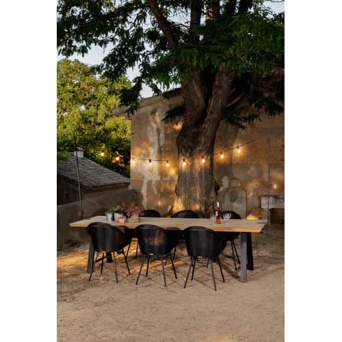 Light My Table Outdoor luminous garland plastic material black / With fixings for table tops - Vincent Sheppard - Black - Leather, Neoprene, Powder coated steel