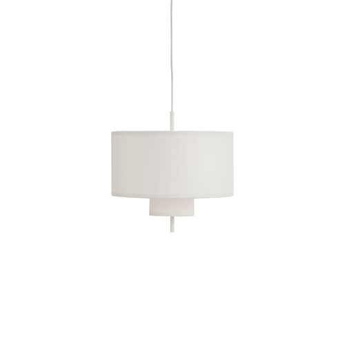 Margin Pendant textile white / Ø 48 x H 34 cm - NEW WORKS - White / White upper - Linen, Steel