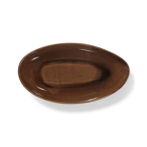 Plat Out of Lines céramique marron / 36 x 17 x 8 cm - Serax - Ocre - Grès émaillé