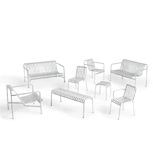Poltrona impilabile Palissade grigio metallo / R & E Bouroullec - Hay - Acciaio zincato - Acciaio galvanizzato