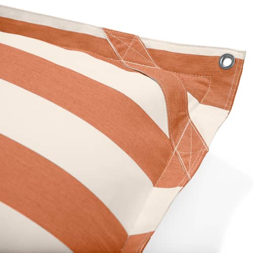 Pouf d\'extérieur flottant Original Floatzac / Sangles ajustables - Fatboy - Rayé orange & crème -  Micro-billes EPS, Acrylique, Tissu oléfine