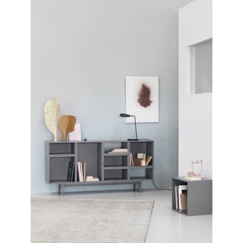 Regal Stacked holz weiß / Größe M - quadratisch - 43 x 43 cm / mit Rückwand - Muuto - Weiß - mitteldichte bemalte Holzfaserplatte