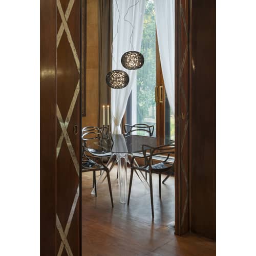 Stapelbarer Stuhl Masters plastikmaterial grau silber metall / metallic - Kartell - Titan - Recyceltes thermoplast. Technopolymer