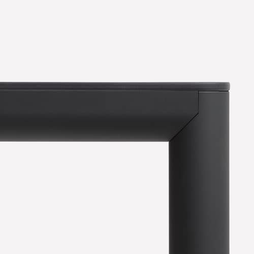Table rectangulaire Piave noir / 160 x 90 cm - Stratifié texturé - NARDI - Anthracite - Aluminium, Stratifié HPL