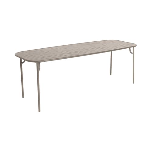 Table rectangulaire Week-end métal beige / 220 x 85 cm - Aluminium - Petite Friture - Dune - Aluminium