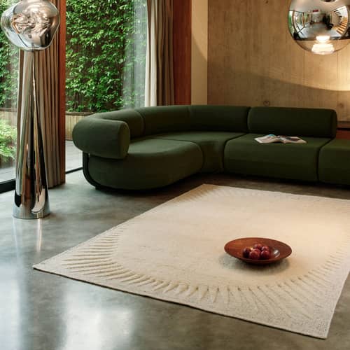 Tapis Edgy blanc / 170 x 240 cm - Tom Dixon - 170 x 240 cm - Laine de Nouvelle-Zélande